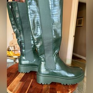 Green high boot